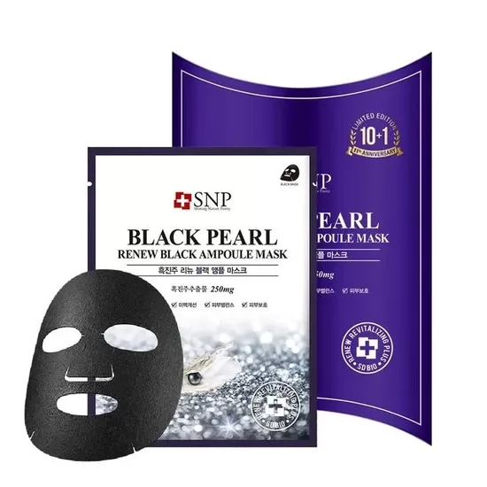 SNP Black Pearl renew black ampoule mask
